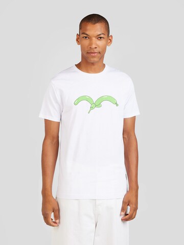 Cleptomanicx T-Shirt 'Möwe Balloon' in Weiß: Vorderseite