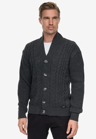 Rusty Neal Knit Cardigan in Grey: front