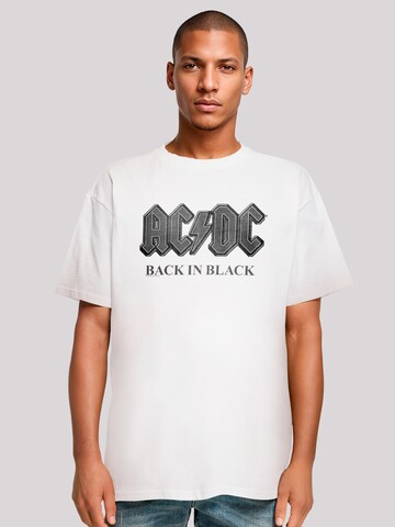 T-Shirt 'ACDC Back in Black' F4NT4STIC en blanc : devant