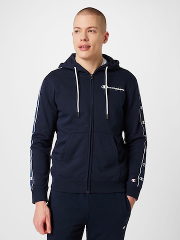 Champion Authentic Athletic Apparel Zip-Up Hoodie in Black: front