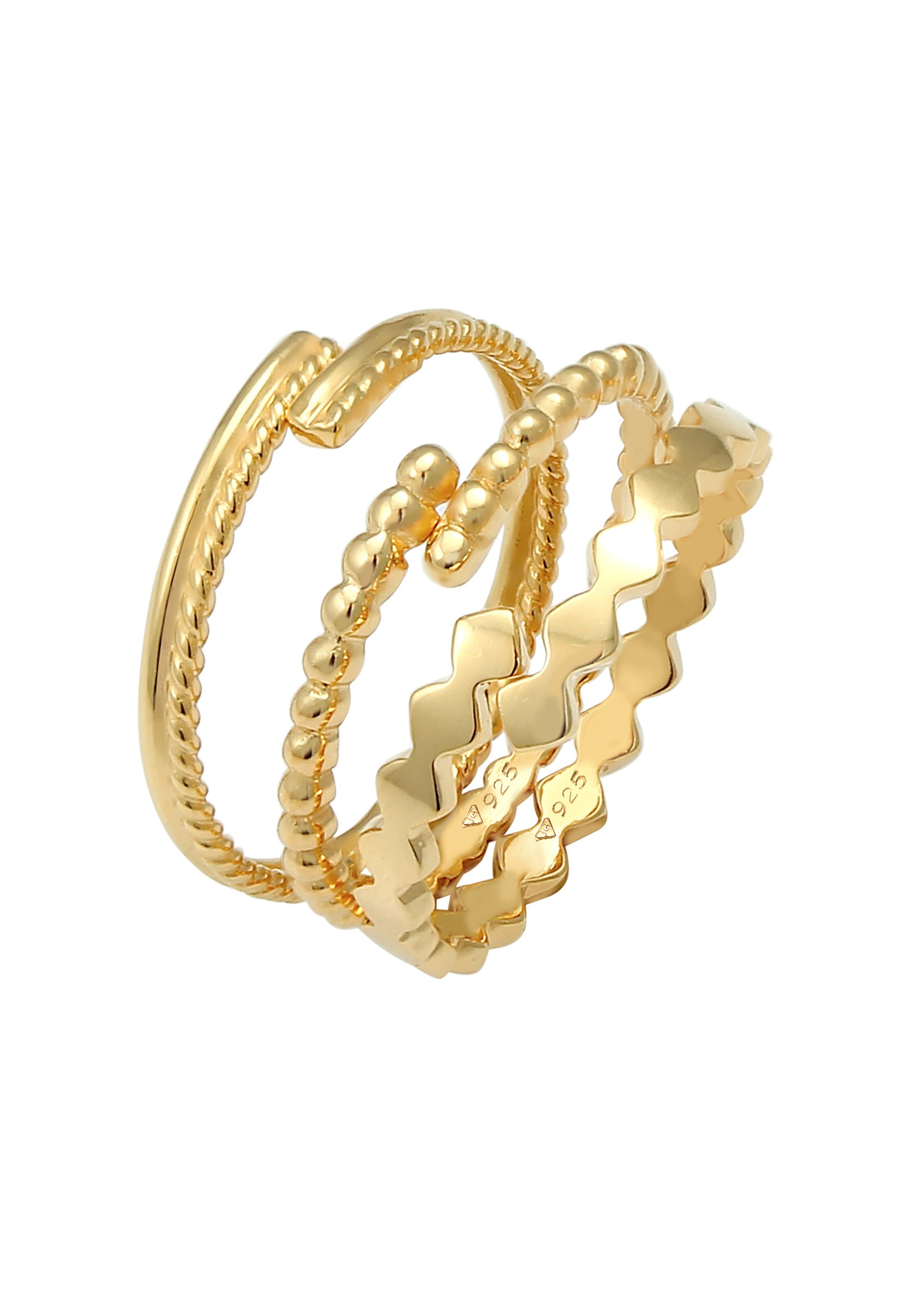 ELLI Sieraden set 'Geo' in Goud: voorkant