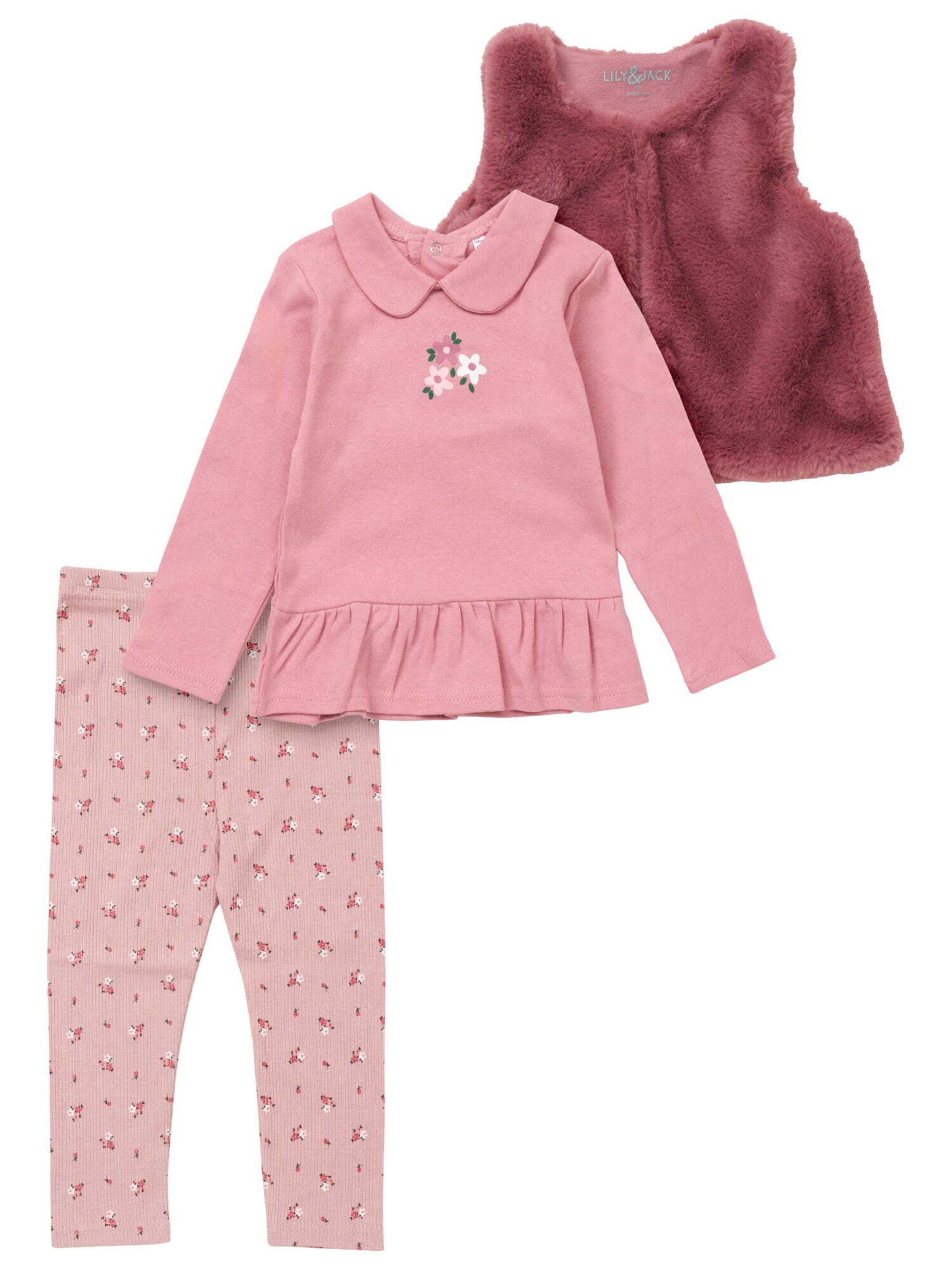 Lily & Jack Set ' Floral ' in Pink: Vorderseite