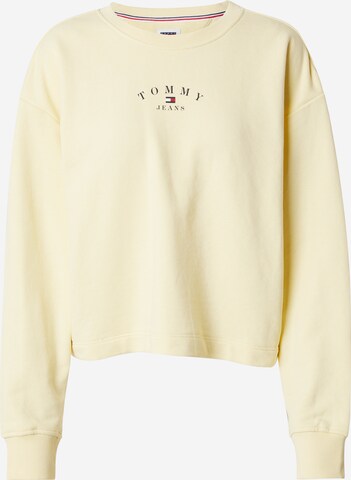 Tommy Jeans Sweatshirt 'Essential' in Yellow: front