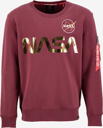 ALPHA INDUSTRIES Sweatshirt 'Nasa Reflective' in Rot: predná strana