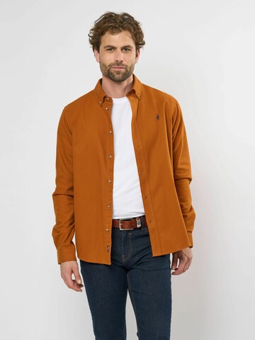 MCS Klasický střih Košile 'Tom' – hnědá: přední strana