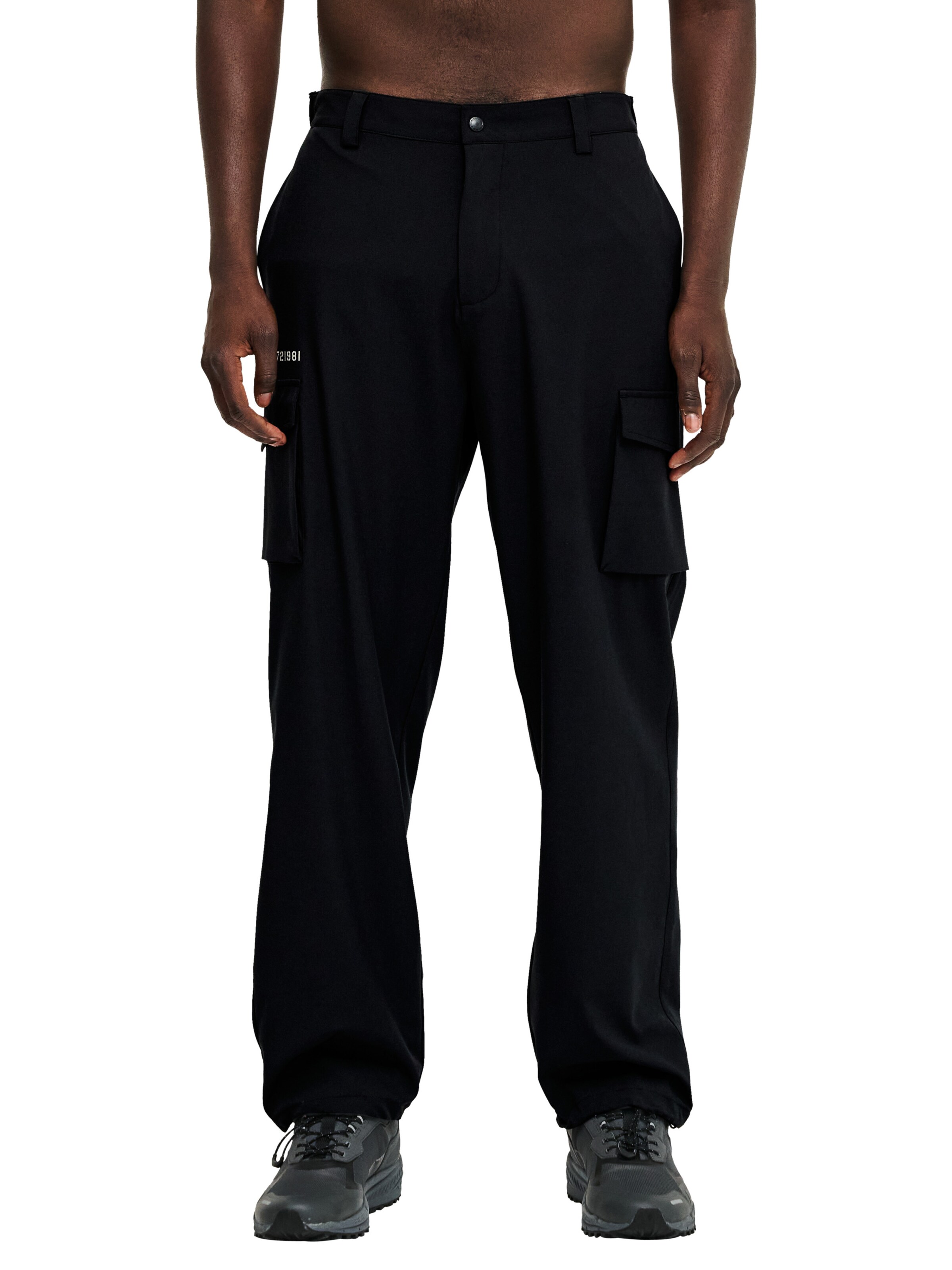 HALO Tapered Cargobroek 'Aviation' in Zwart: voorkant