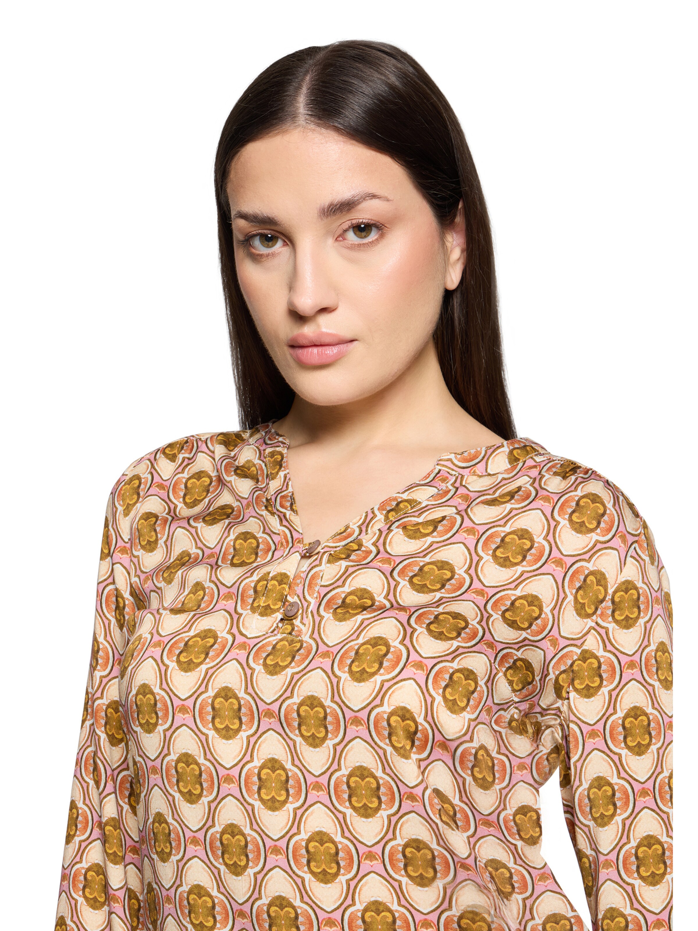 Cartoon Casual-Bluse mit Knöpfen in Braun