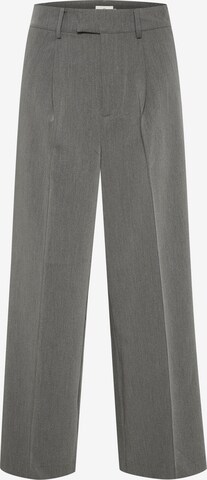 Kaffe Wide leg Pleat-Front Pants 'Solvej' in Grey: front