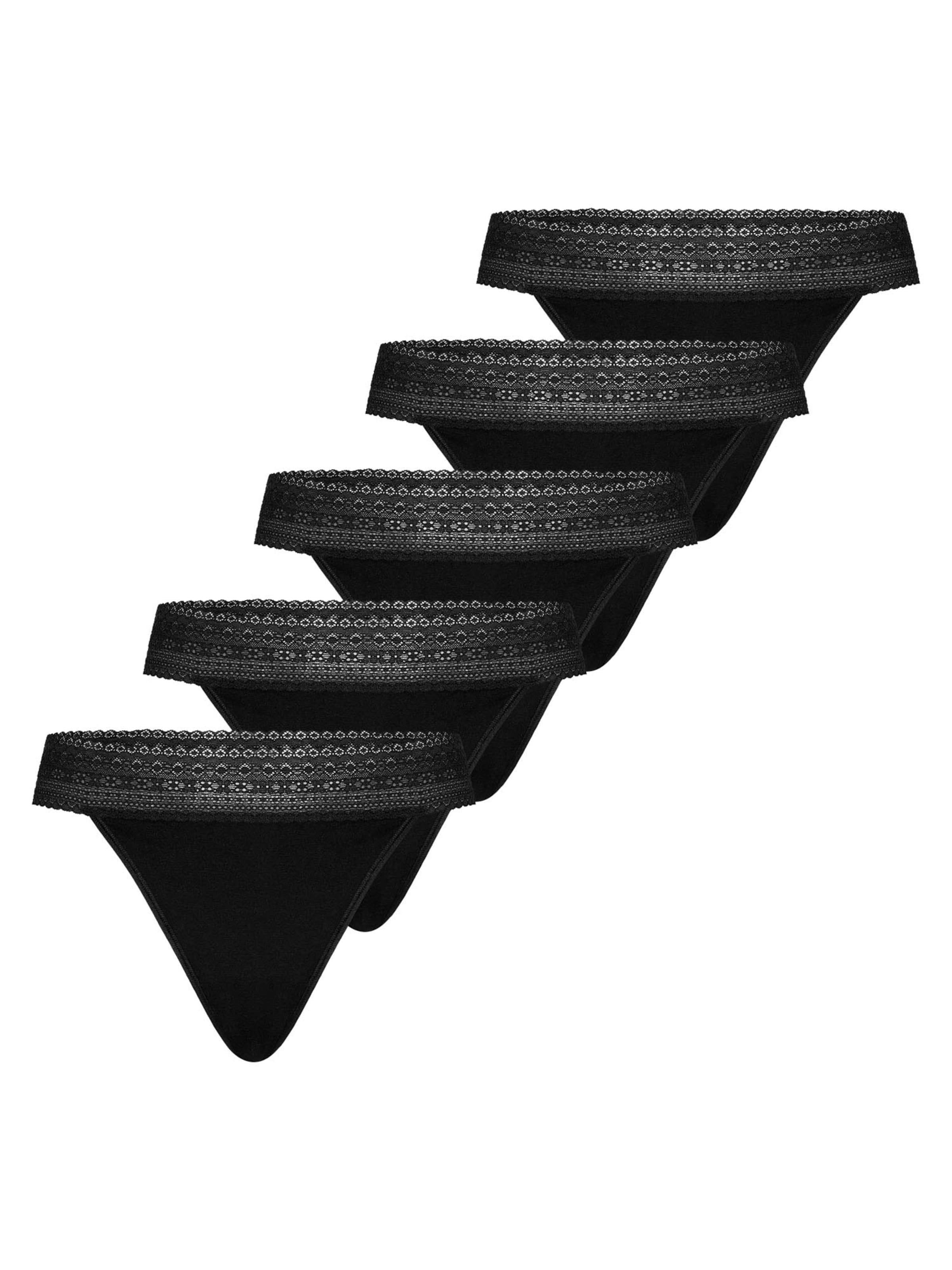 Mey String 'Modal Lace'‌‌‌‌‌‌ in Schwarz: Vorderseite