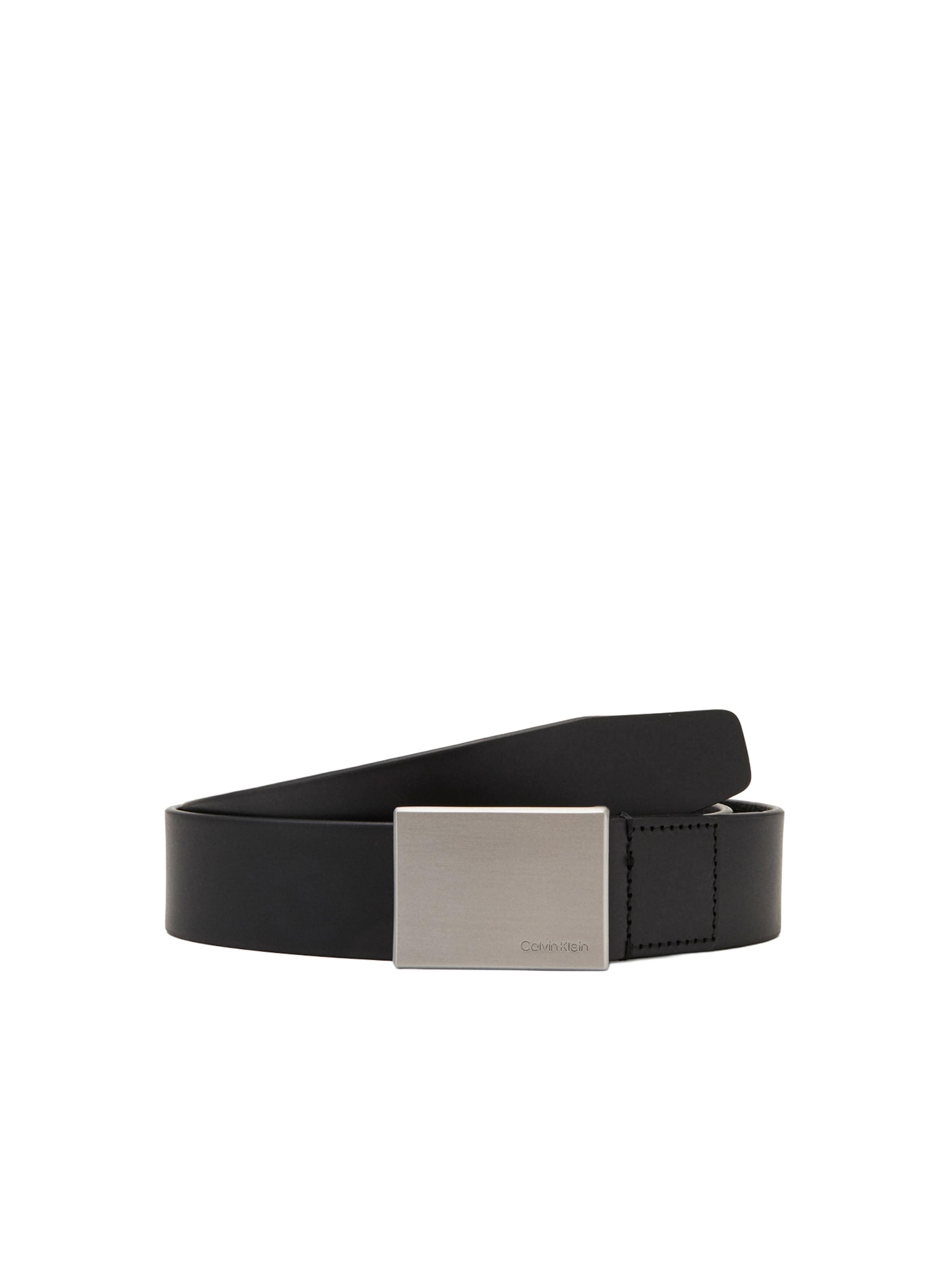 Calvin Klein Riem 'Formal Plaque' in Zwart: voorkant