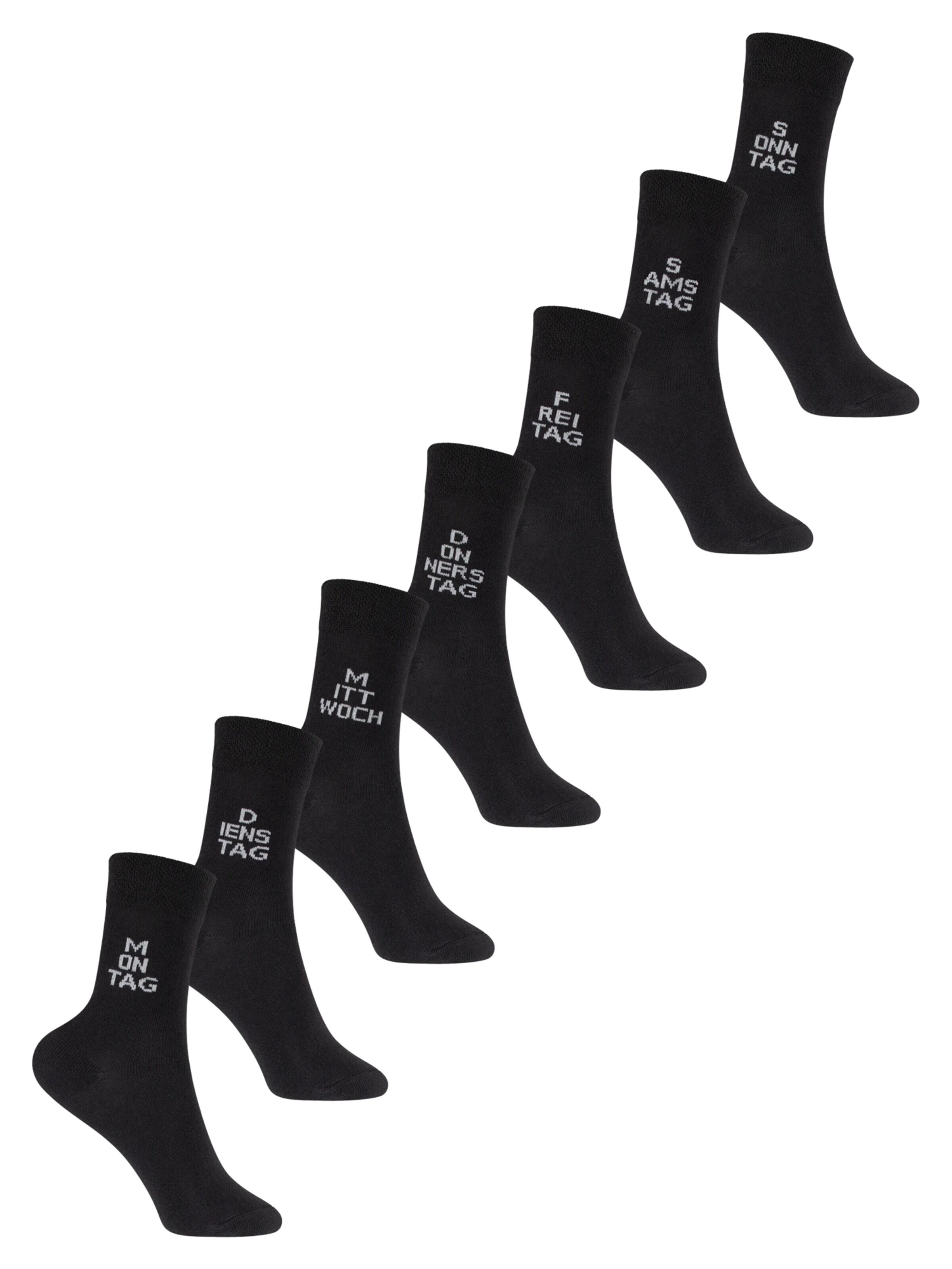 footstar Socks 'Wochentage' in Black: front