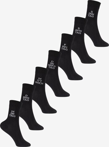 footstar Socks 'Wochentage' in Black: front
