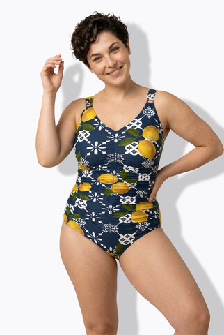 Ulla Popken Klassiek Badpak in Blauw