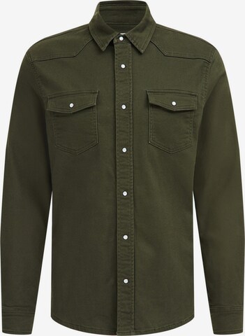 Slim fit Camicia di WE Fashion in verde: frontale