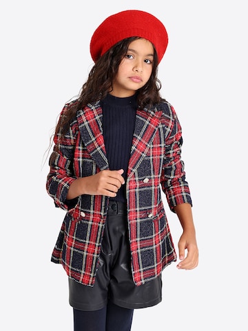 Solang Jacke Blazer Karomuster 2-reihiges Design in Blau