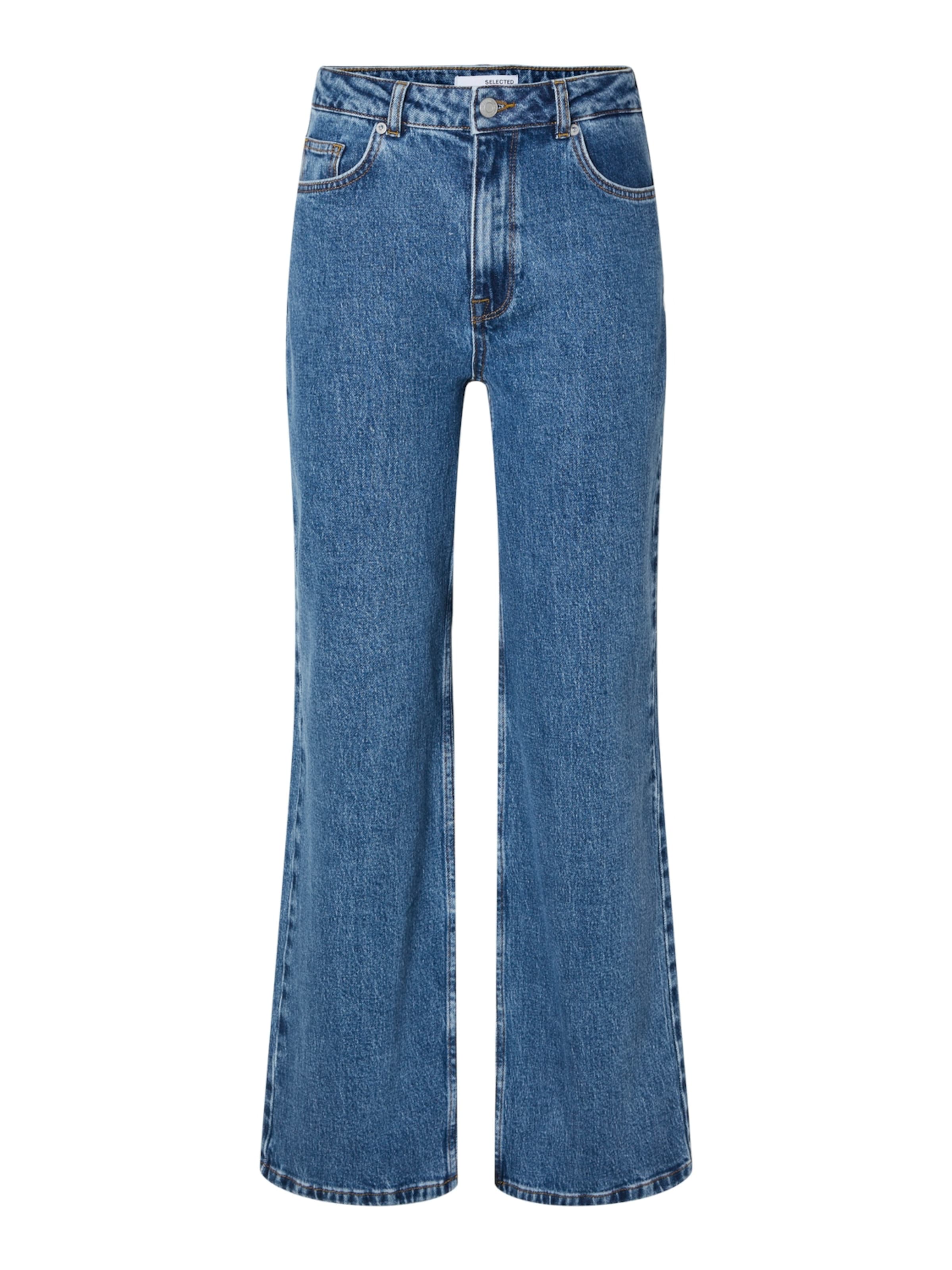 Wide Leg Jean 'Alice' SELECTED en bleu : devant