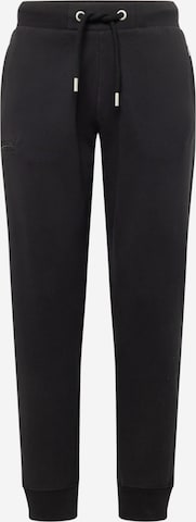 Superdry Tapered Pants in Black: front