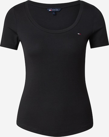 Tommy Jeans T-Shirt 'ESSENTIAL' in Schwarz: Vorderseite