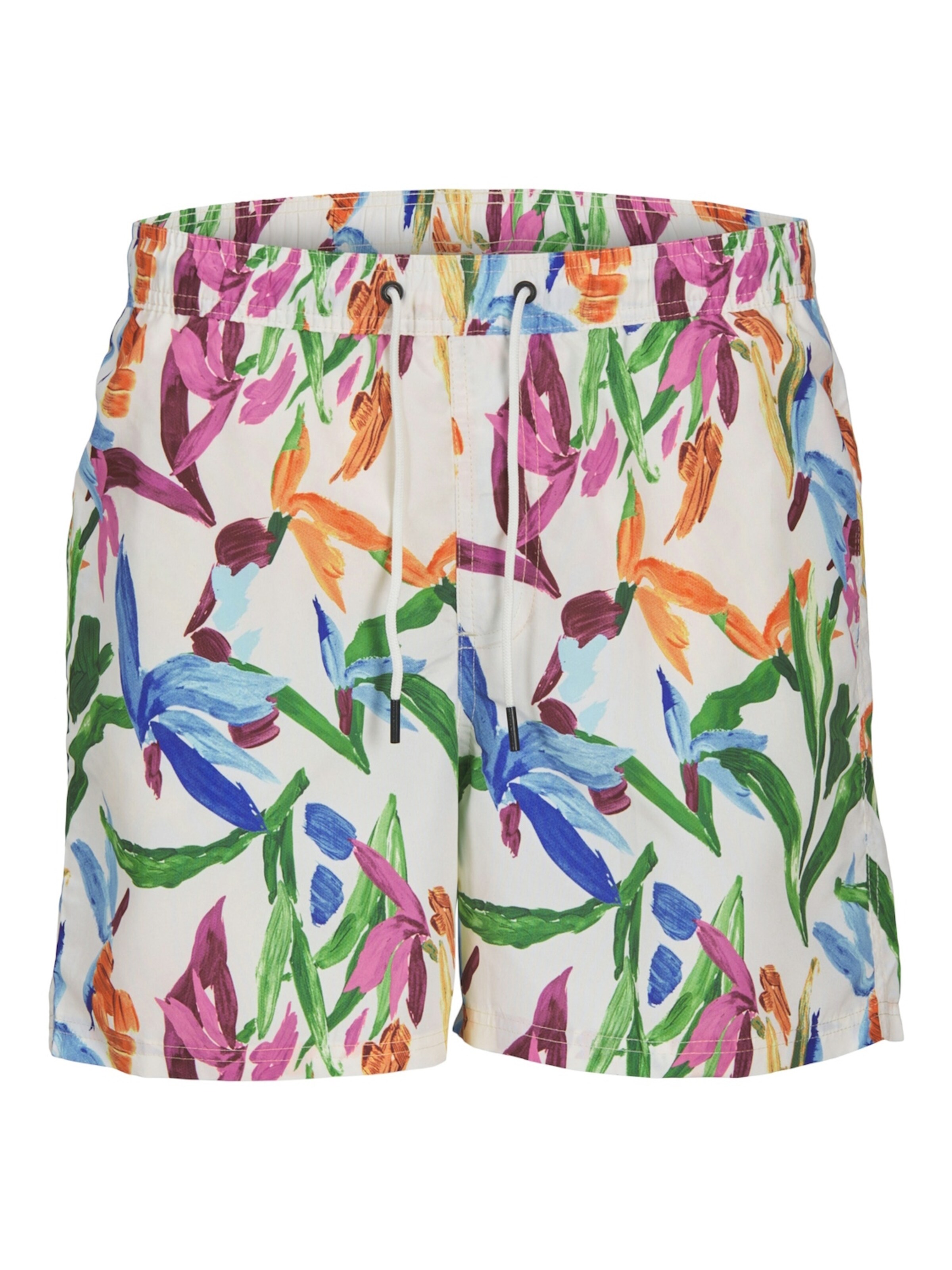 Pantaloncini da bagno 'JPSTFiji' in L JACK & JONES di colore blu chiaro / verde / arancione / bianco, Visualizzazione prodotti