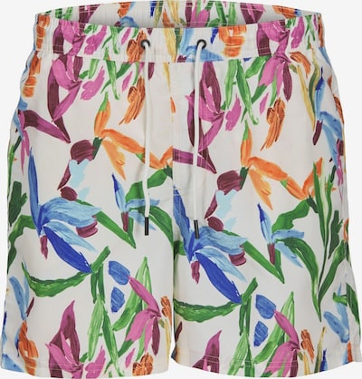 JACK & JONES Uimashortsit 'JPSTFiji' koossa L värissä vaaleansininen / vihreä / oranssi / valkoinen, Tuotenäkymä