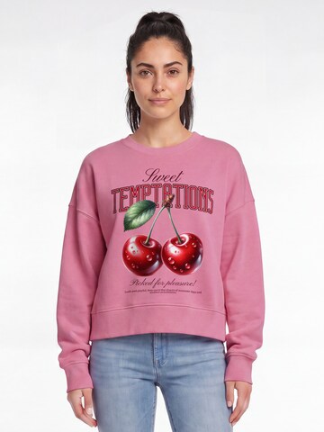 Sweat-shirt 'Sweet Temptations' Watapparel en rose : devant