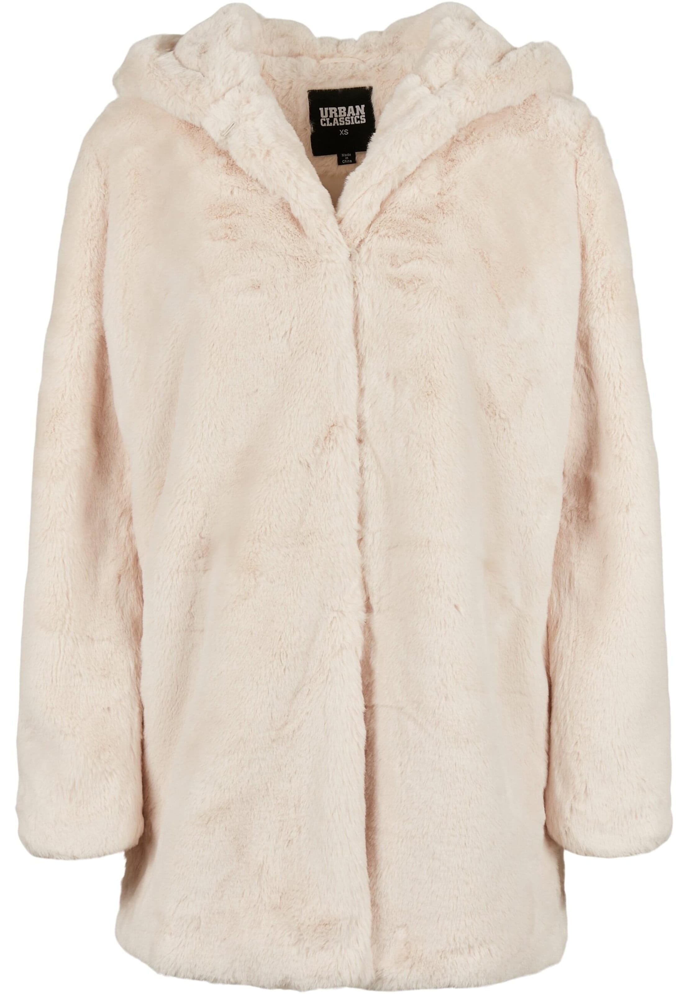Urban Classics Damen ' Ladies Hooded Teddy Coat ' in offwhite, Produktansicht