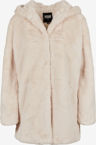 Urban ClassicsPrijelazni kaput ' Ladies Hooded Teddy Coat ' - bijela boja: prednji dio