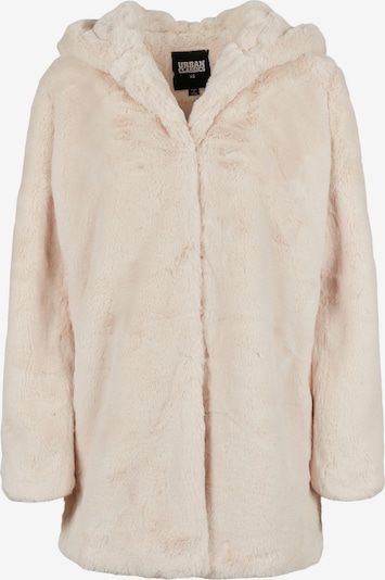 Demisezoninis paltas ' Ladies Hooded Teddy Coat ' iš Urban Classics, spalva – balkšva, Prekių apžvalga