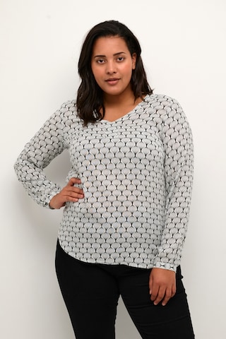 KAFFE CURVE Blouse in White: front