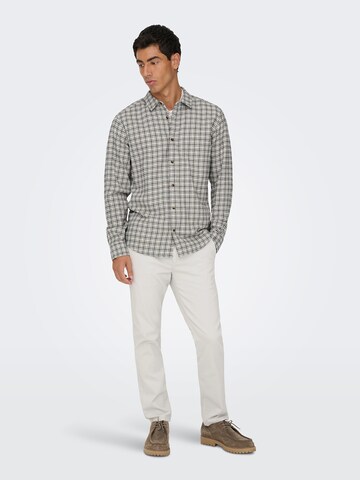 Slim fit Cămașă 'ONSGudmund' de la Only & Sons pe alb