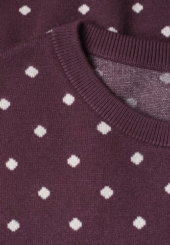 STREET ONE Kurzarm Pullover mit Rundhals und Muster in Rot