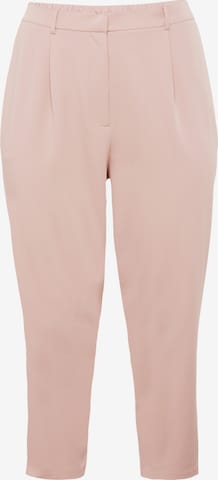 Guido Maria Kretschmer Curvy Collection Pleat-Front Pants 'Pearl' in Pink: front
