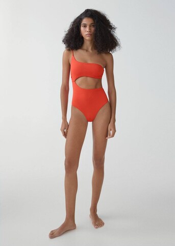 MANGO Bandeau Swimsuit 'Ceres' in Red