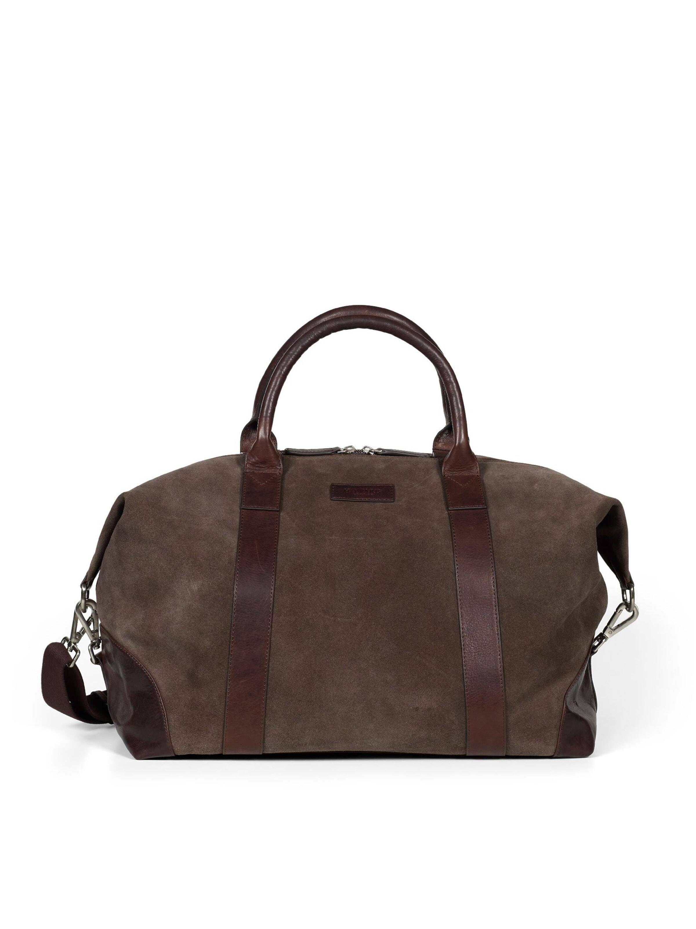 Howard London - Bolsa de fin de semana 'Weekend Bag Steven Suede Brown' en marrón: frente