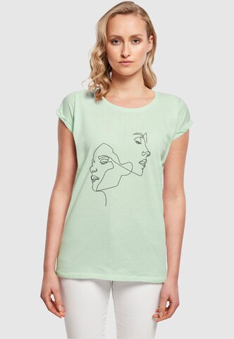 Mister Tee Shirt 'One Line' in Groen: voorkant