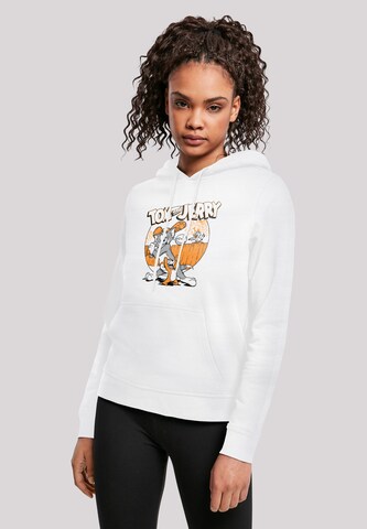 Sweat-shirt ' Tom And Jerry' F4NT4STIC en blanc : devant