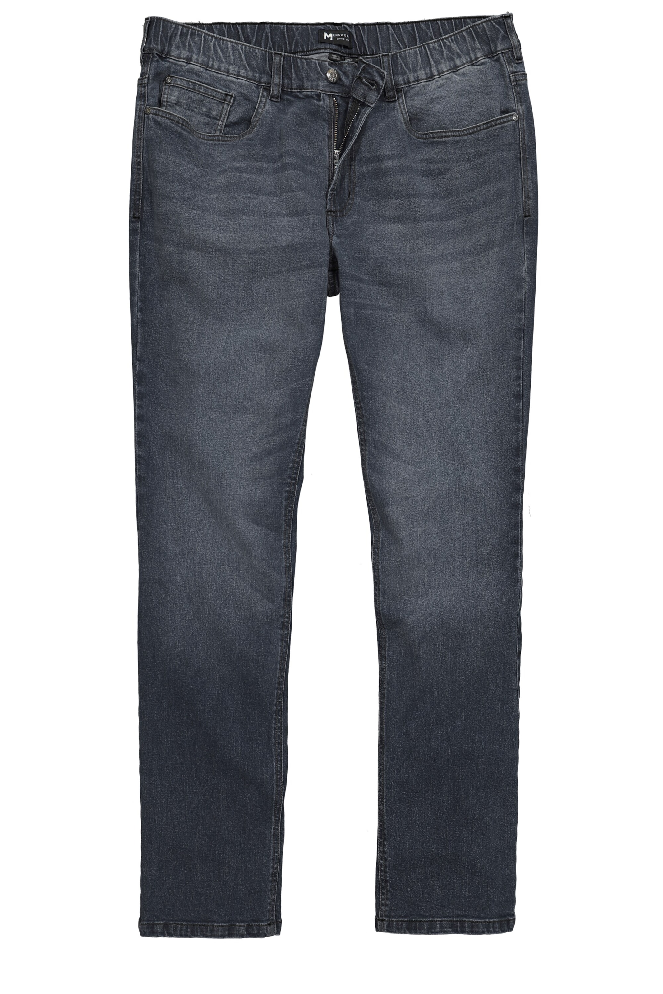 Men Plus Regular Jeans in Black: front