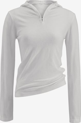 TorWeit Sticktop 'Black Hooded Knit Top' in Weiß: Vorderseite