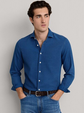 Hackett London Slim fit Overhemd in Blauw