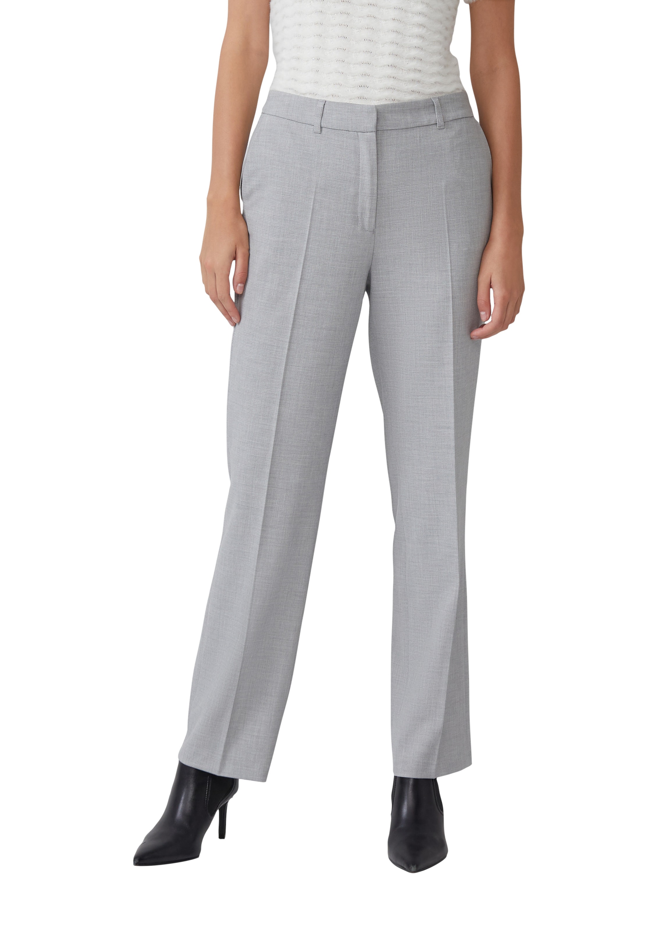 Regular Pantalon à plis s.Oliver BLACK LABEL en gris : devant