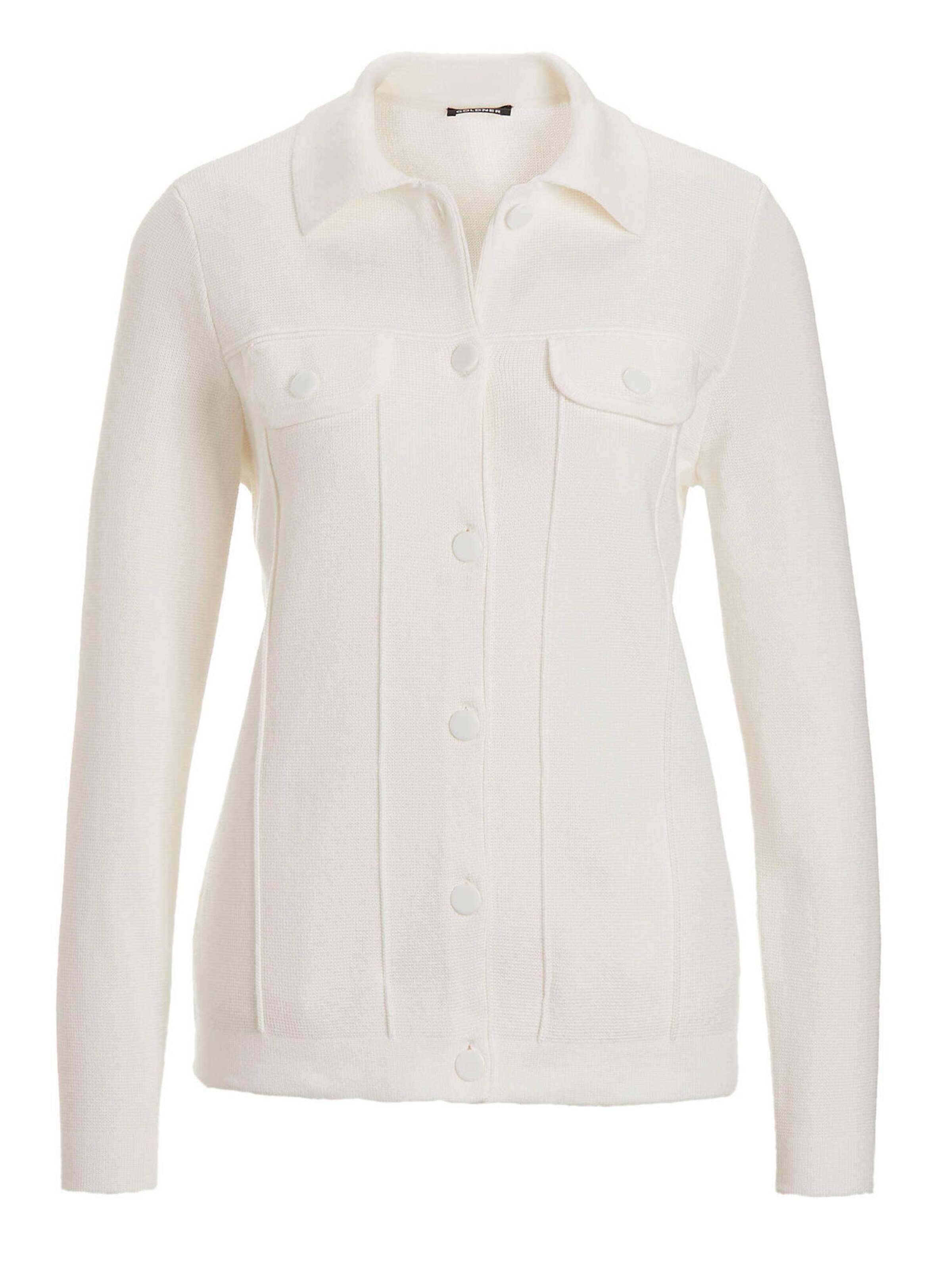 Goldner Strickjacke in Weiß: Vorderseite