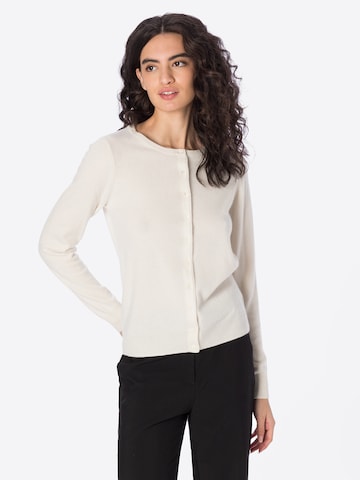REPEAT Cashmere Knit Cardigan in Beige: front