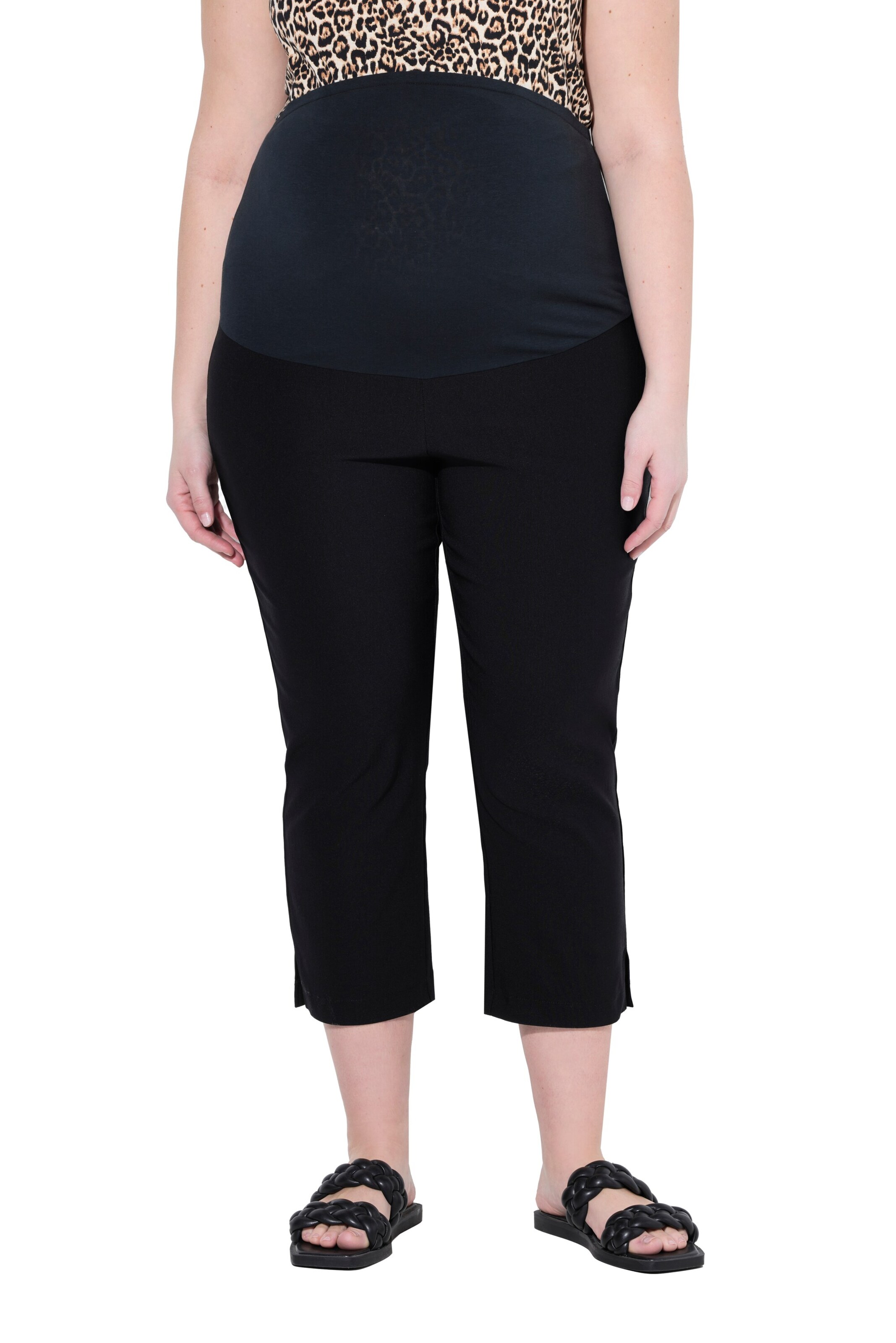 Ulla Popken Regular Broek in Zwart: voorkant