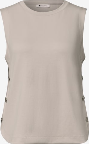 STREET ONE Top mit seitlichen Knopfdetails in Beige: Vorderseite