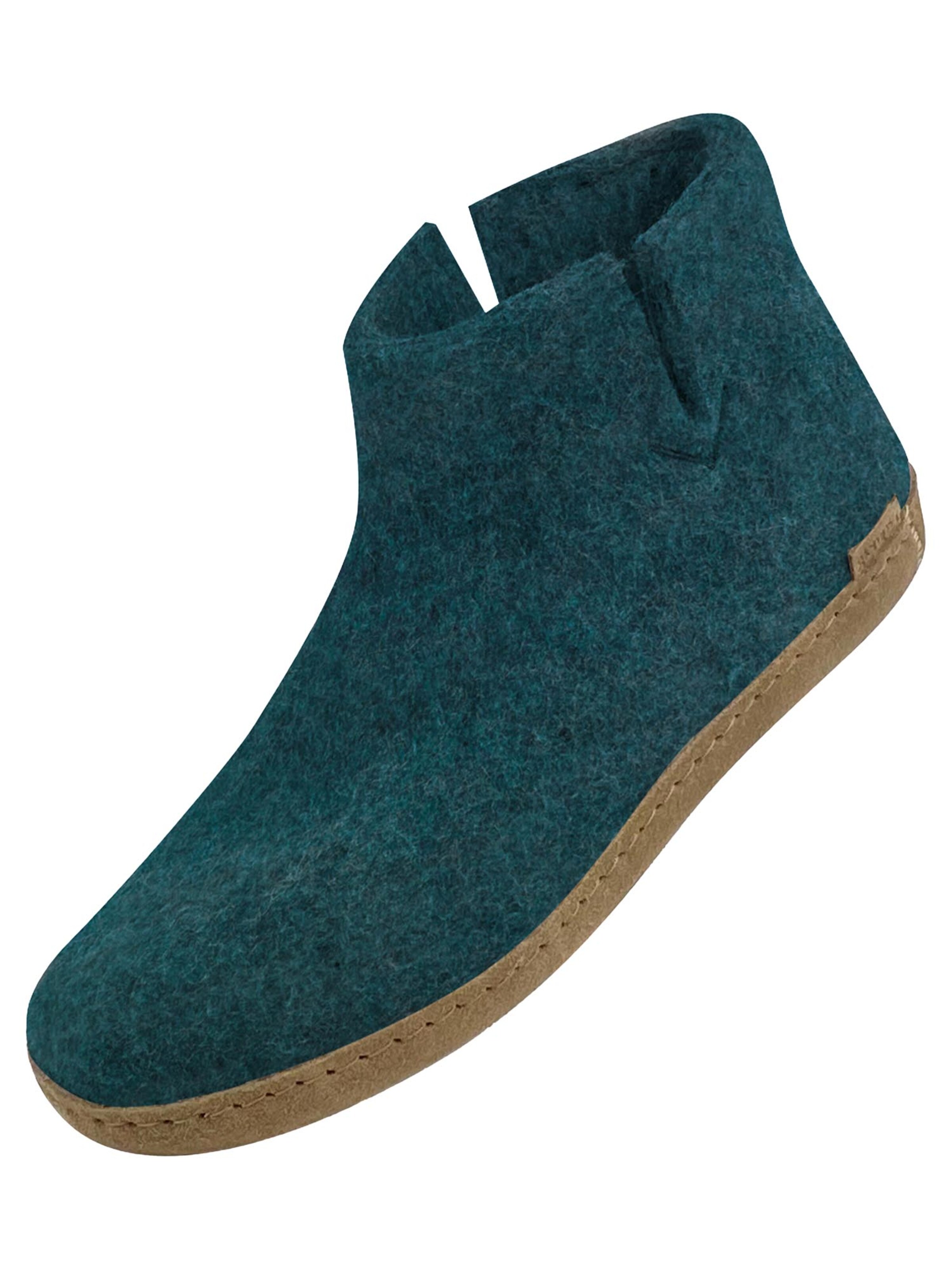 Glerups Slipper 'Ledersohle' in Green