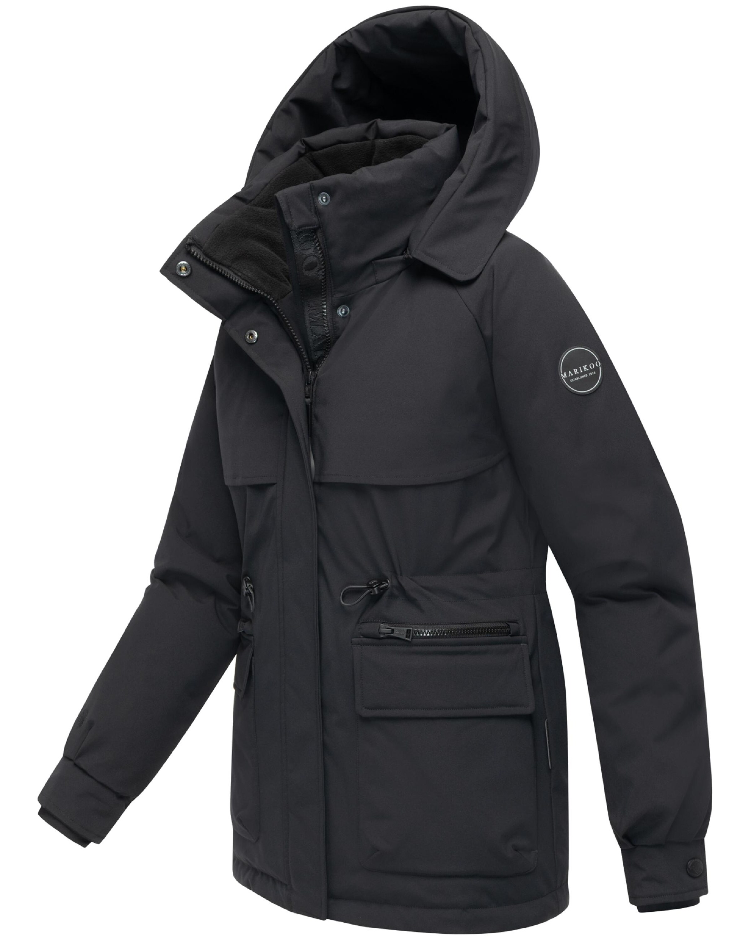 MARIKOO Pitkä talvitakki 'Shigaraa XVI' värissä musta