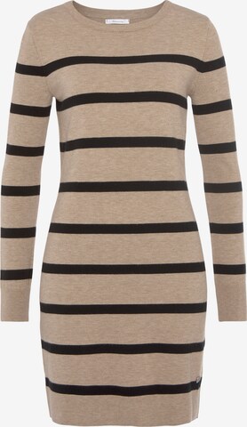 TAMARIS Knitted dress in Beige: front