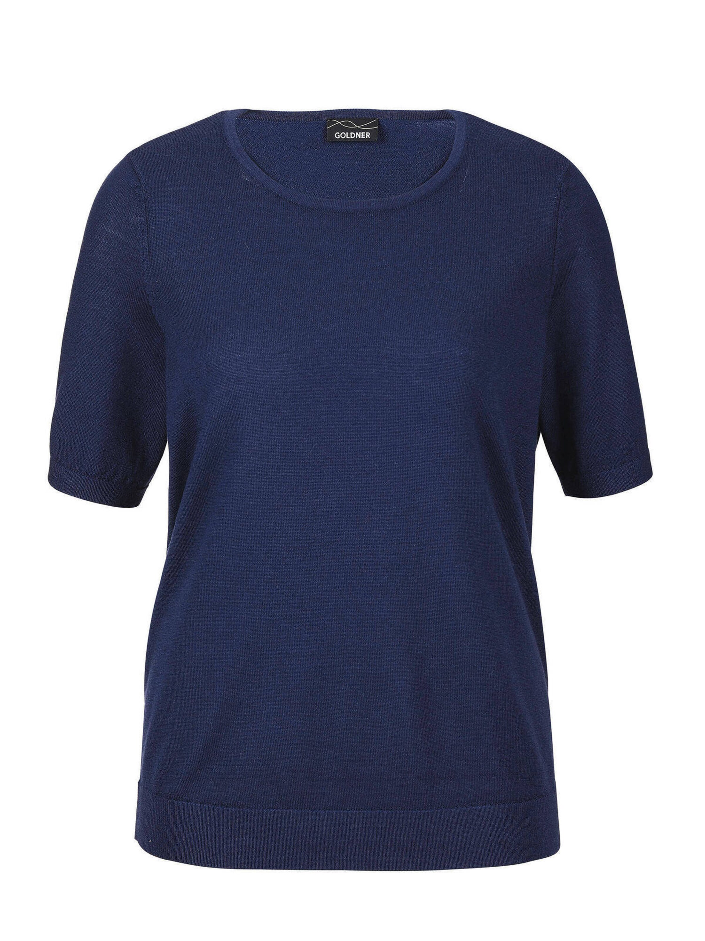 Goldner Pullover in Blau: Vorderseite