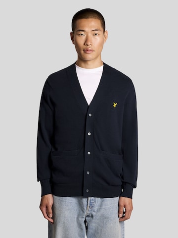 Lyle & Scott Gebreid vest in Blauw: voorkant