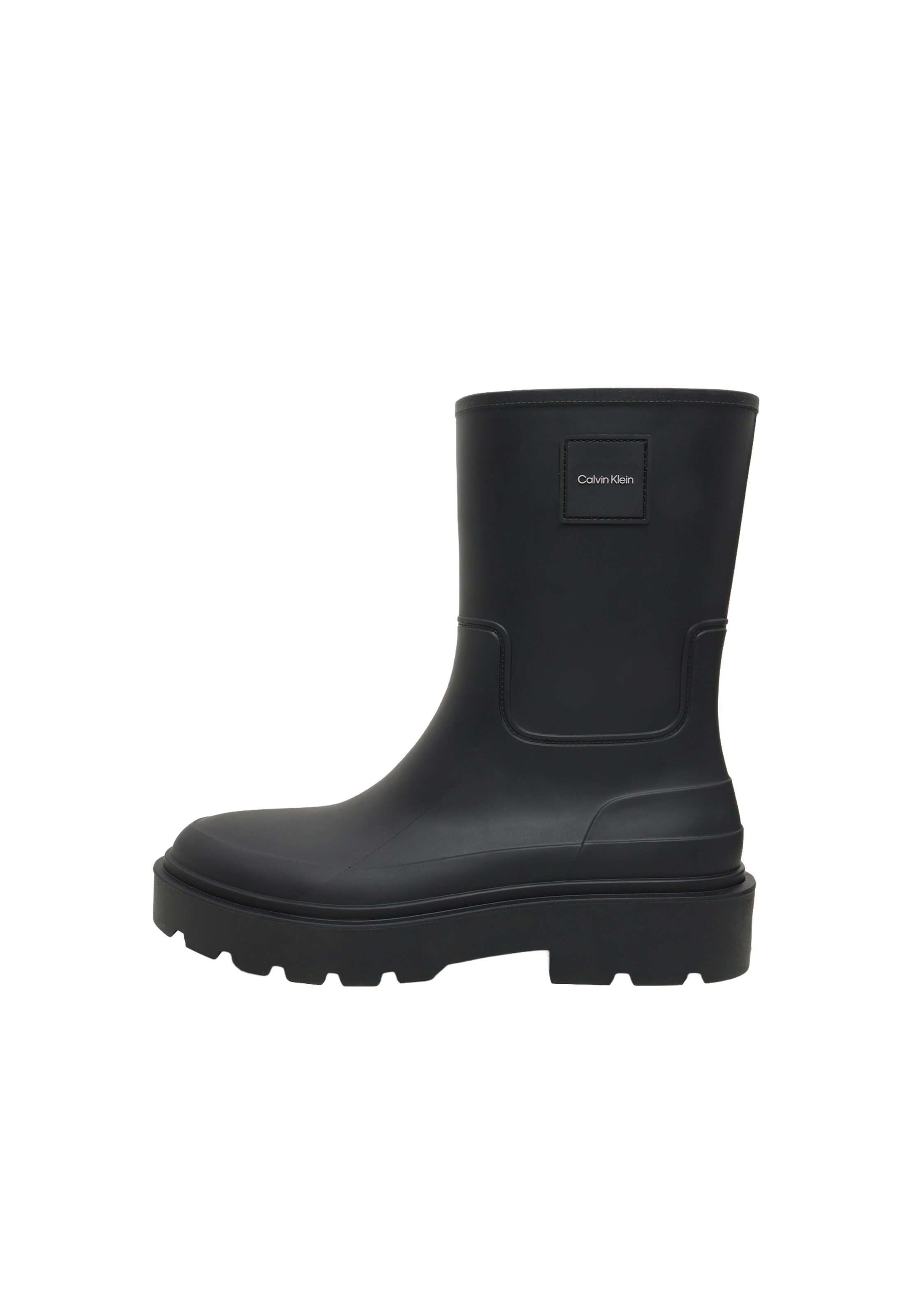 Calvin Klein Rubber Boots 'COMBAT' in Black: front
